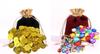 Gold Coin Toy Gold Coin Toy Plastic 100 Pieces Jewelry Acrylic Stone Color Storage Bag Set [Item]