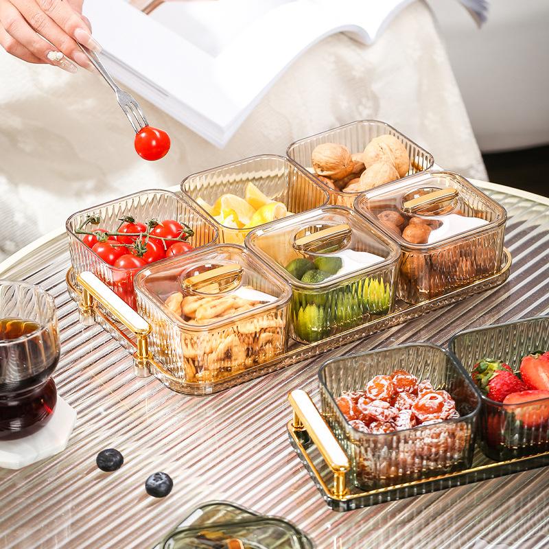 Поднос для сухофруктов, легкий, роскошный, креативный, пищевой поднос для фруктов с крышкой, поднос для орехов, конфет, закусок, поднос для освежения, поднос для закусок