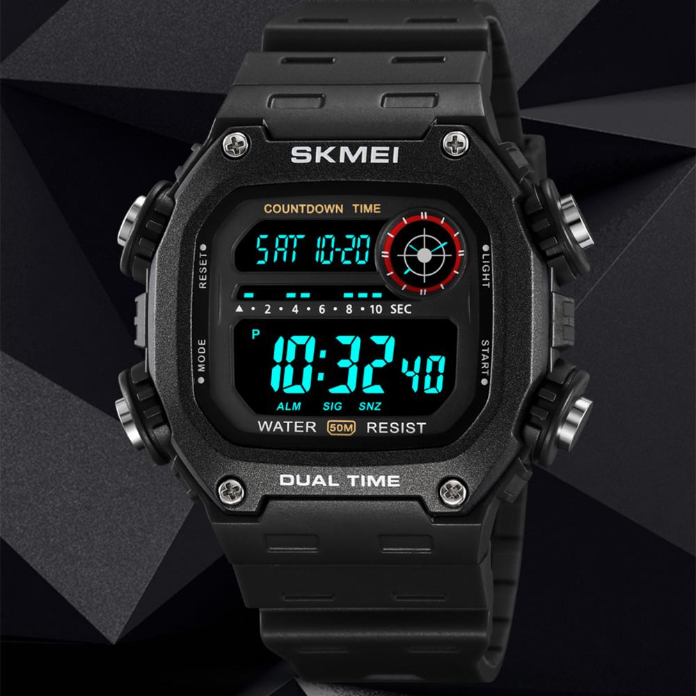 SKMEI Sport Military Digital Watches For Men Women Fashion 5Bar Waterproof Stopwatch Alarm Clock Back Light Countdown Wristwatch