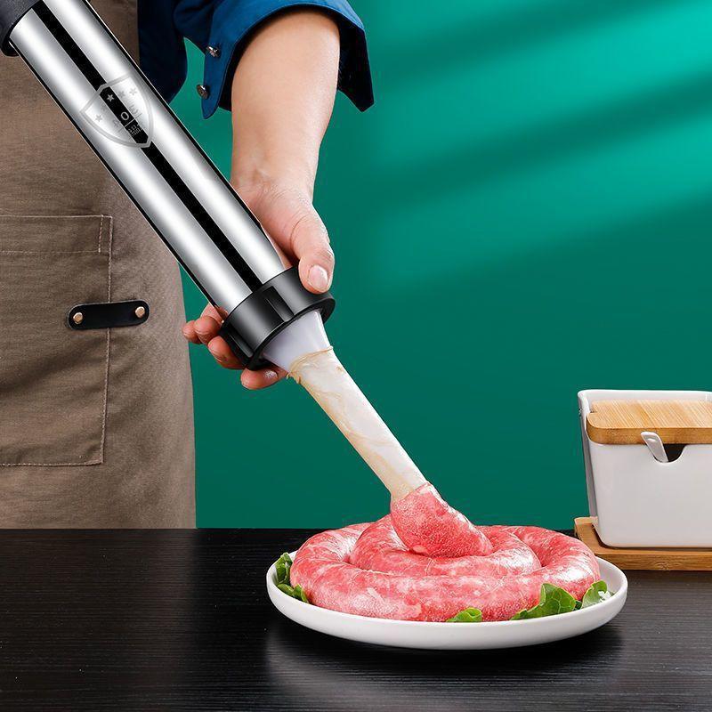 Ручная колбасная набивочная машина Комплект Мясорубка Наполнитель 4 насадки Сделать колбасу Машина Домашняя Кухонная Кулинарный инструмент