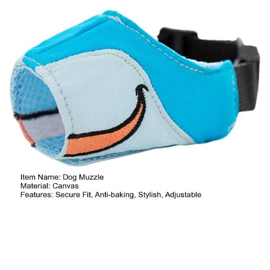 Dog Muzzle Adjustable Anti Biting Barking Mouth Guard Cover Breathable Drinkable Cartoon Print Pet Muzzle for Small Large Dogs