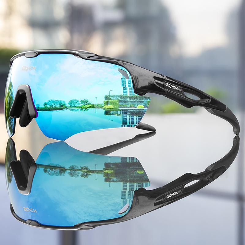 SCVCN Велосипедные солнцезащитные очки Мужские и женские очки для горного велосипеда UV400 Поляризованные защитные очки для рыбалки Фотохромные велосипедные очки