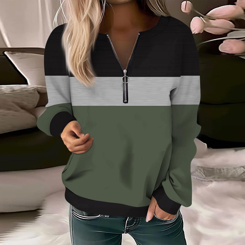 Женский повседневный свитер с длинным рукавом, на молнии, с принтом цветов, свитшот, повседневная верхняя одежда на осень