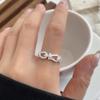 Lan Zhi Snowflake Horseshoe Buckle 925 Sterling Silver Ring - Elegant Women's Korean Style Jewelry