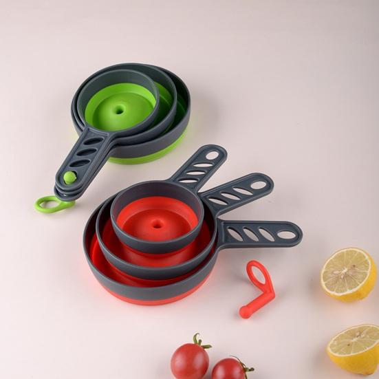 Useful Hanging Hole Design Dispense Wear-resistant Folding Food Liquid Spice Oil Funnel Home Supply Food Funnel