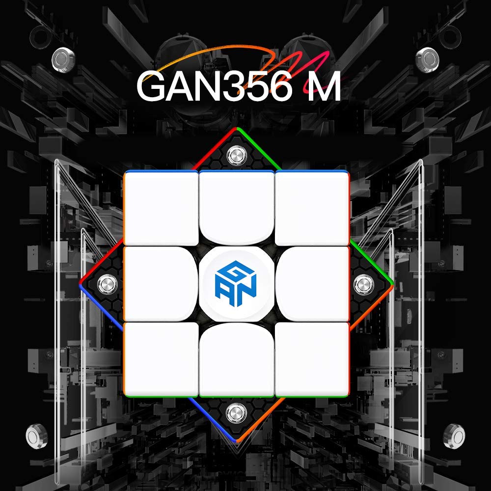 GAN 356M Официальный Магнитный Кубик Рубика 3x3 - Легко Вращается, Без Наклеек, Магнитный (Легкий, GES не включен)