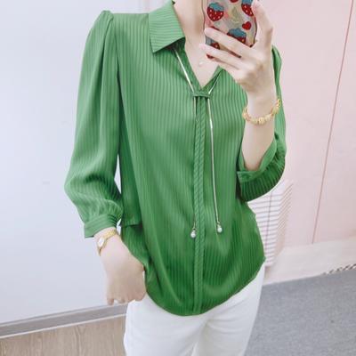 Весна и осень Хан Стиль Бренд Counter Женская мода Корейская версия лацкан с уксусной кислотой пуловер маленькая рубашка