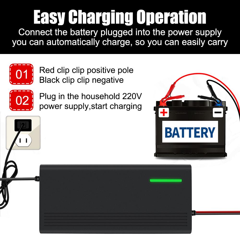 Зарядное устройство для свинцово-кислотных аккумуляторов, импульсное зарядное устройство для ремонта, интеллектуальная быстрая зарядка 12 В 10 А, полностью автоматическое черное зарядное устройство для автомобильных и мотоциклетных аккумуляторов