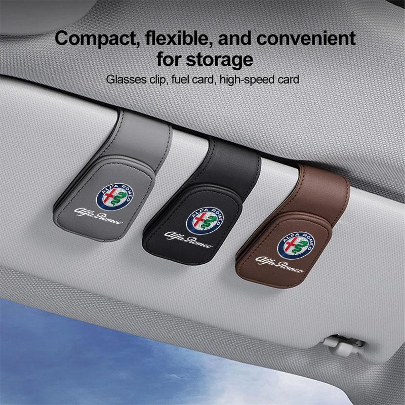 Universal Car Sunglasses Clip Card Ticket Holder Stand Sun Visor For Alfa Romeo giulietta 159 mito giulia stelvio 147 Accessorie