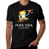 Футболка с принтом Лягушка-древесница Коста-Рики Pura Vida, приталенная, Повседневная футболка на День Благодарения
