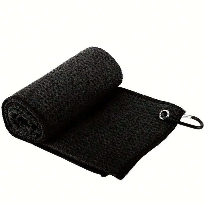 [Perfect Golf Club Cleaning Towel] 1pc Premium Waffle Pattern Golf Towel With Hook - Perfect For Cleaning Golf Clubs And Keeping Them In Top Condition