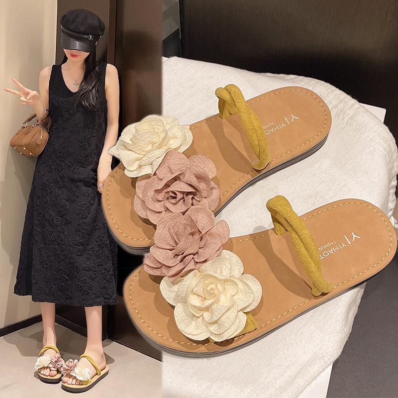 Летняя модная обувь, удобные и износостойкие тапочки на одно плечо и легкие тапочки на плоской подошве для домашнего использования