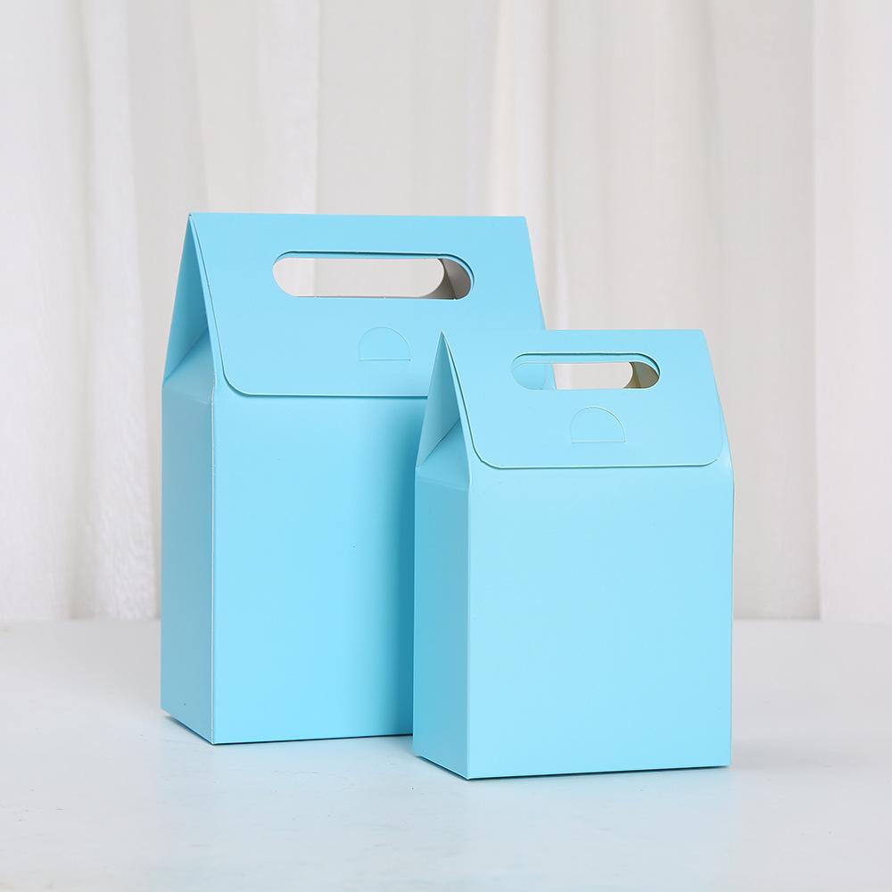 6/10pcs Recycled Cardboard Party Favor Paper Gift Bags for Birthday Party Cookies Pastries Small Business Packing