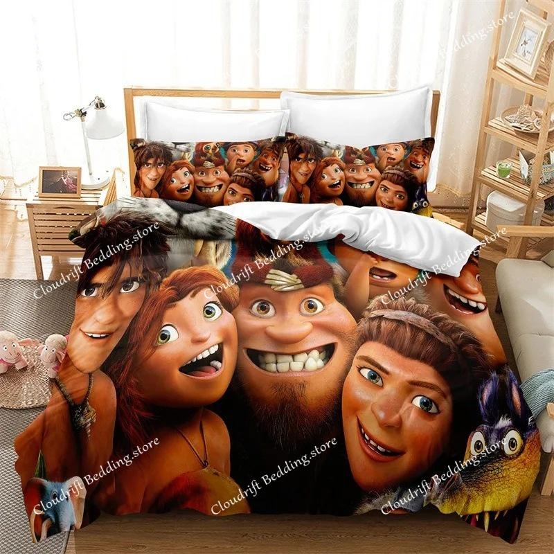 Мультяшные постельные комплекты Croods Изысканный набор постельного белья Пододеяльник Комплект одеяла Постельный комплект Роскошный подарок на день рождения