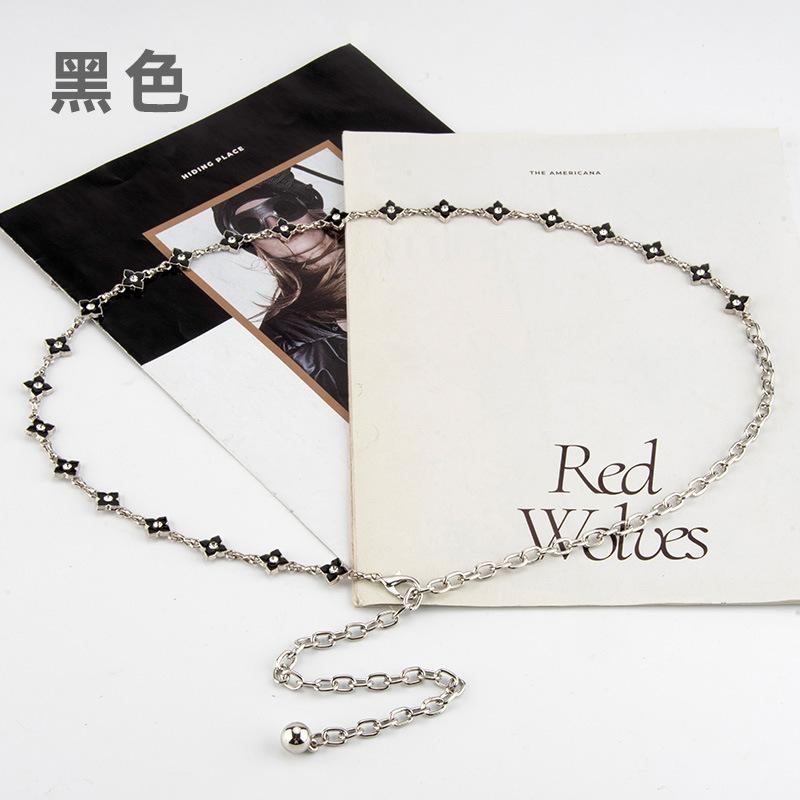 Ladies Metal Slim Waist Chain Star Clover Dress Accessories Belt Chain Ladies