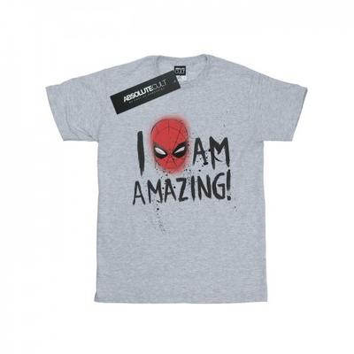 Женская/Дамская хлопковая футболка в стиле бойфренд с надписью «I Am Amazing» и Человеком-пауком
