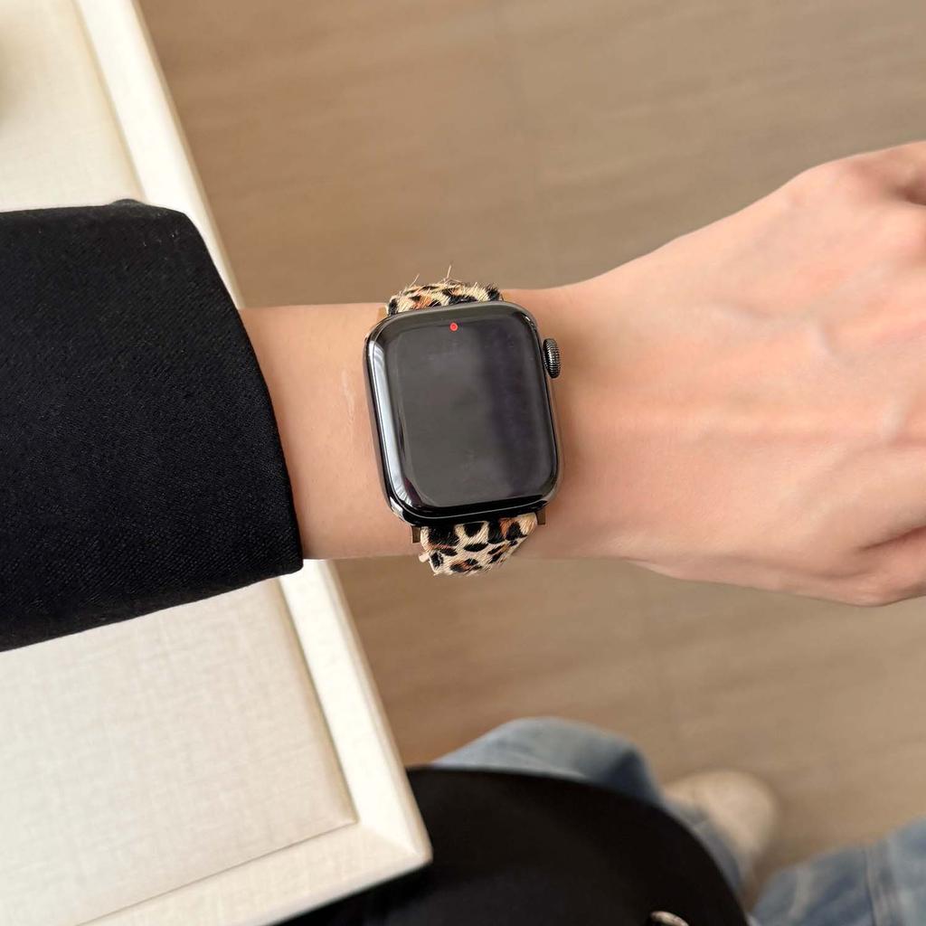 Магнитный ремешок из леопардовой кожи для Apple Watch Series 11 46/42 мм Ultrta 49 мм 45 мм 44 мм 41 мм 40 мм 38 мм женский ремешок для IWatch Полный ассортимент S9 S8