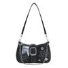 New Fashion Personalized Millennial Babes Y2k Babes Black Star Denim Underarm Bag Niche Messenger Chain Bag