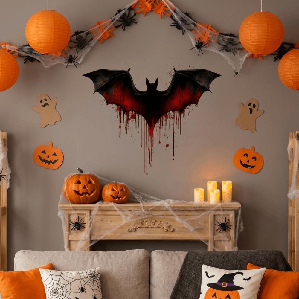 PVC Halloween Bat Wall Stickers Electrostatic Spooky Bat Sticker Window Sticker Window