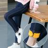 Qizlar Qish Kovboy Denim Uzun Shimlar Bolalar Qalin Issiq Shimlar Qizlar Tor Qalin Legginslar Fleece bilan Elastik Bel Shimlar