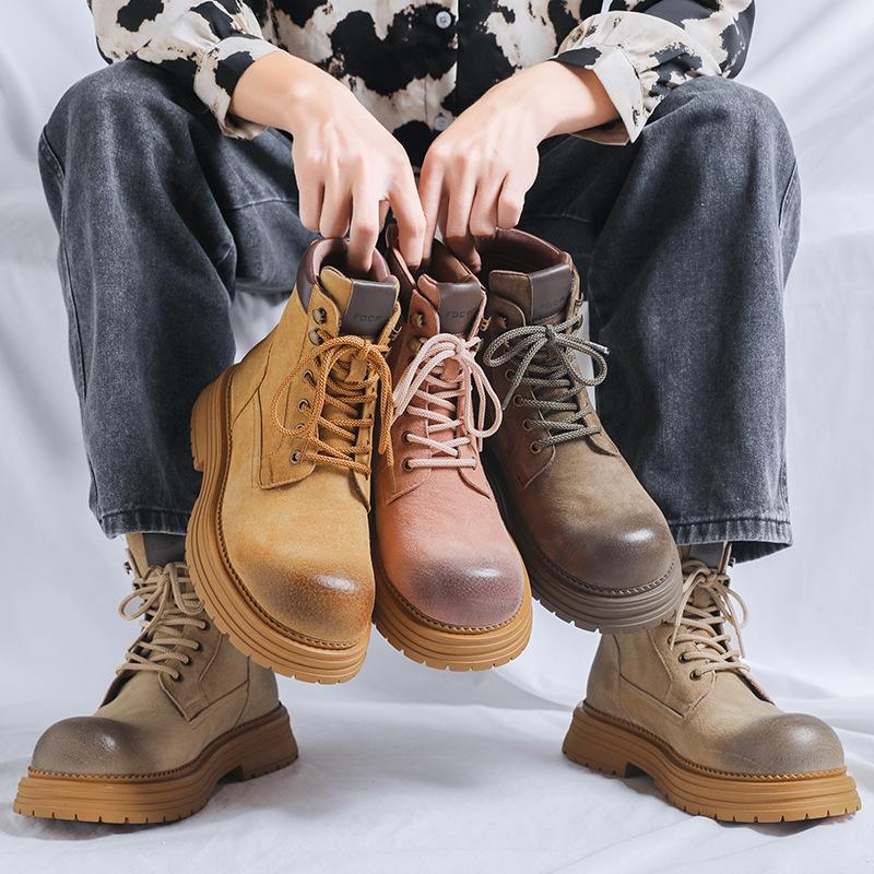 Осенние новые высокие повседневные ботинки большого желтого цвета с английскими ботинками Martin 2501-R