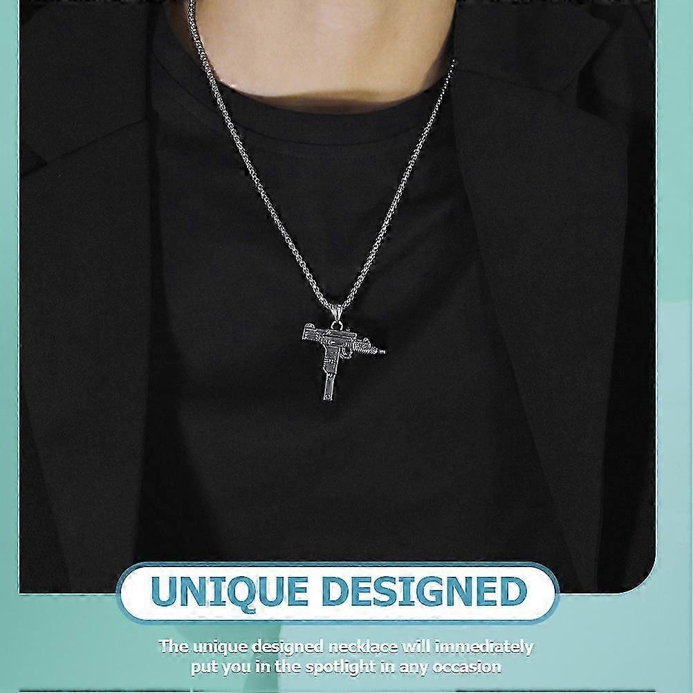 Men Necklace 5Pcs Cool Style Pendant Chain Jewelry Perfect For Dancing Parties And Birthdays 55X3.6CM