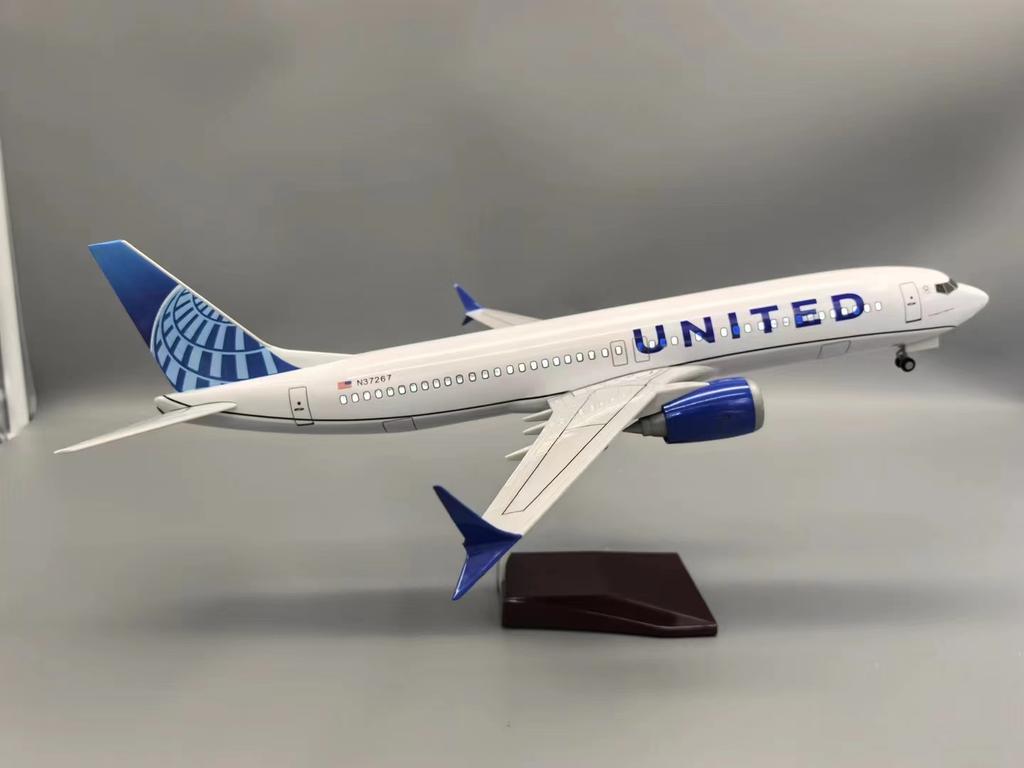 Модель самолета смола литой самолет модель United Airlines B737 47см 1:Коллекция масштабных моделей самолетов для демонстрации, рождественские подарки
