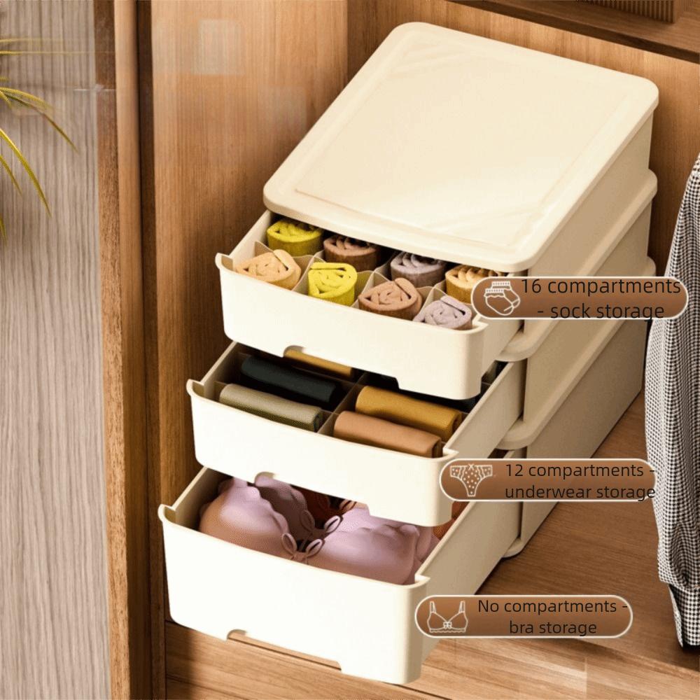 Коробка для хранения нижнего белья выдвижного типа, пластиковый органайзер для одежды, коробка для хранения носков, разделитель для гардероба
