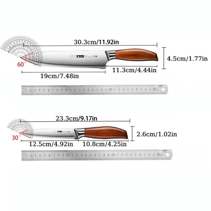 Kitchen chef seiko stainless steel fruit knife, imitation wood handle women's home sharp fruit and fish cutting knife