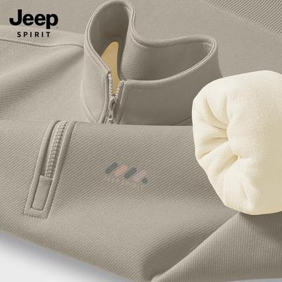 Мужская плюшевая толстовка JEEP SPIRIT с полумолнией, коллекция Осень/Зима 2025