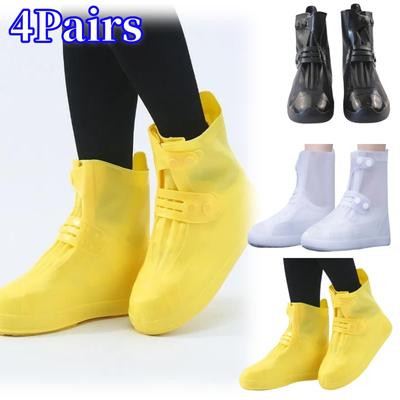 4 шт. противообрастающие чехлы для обуви от дождя, водонепроницаемые, нескользящие, с утолщенной подошвой, износостойкие, непромокаемые чехлы для обуви для мужчин и женщин
