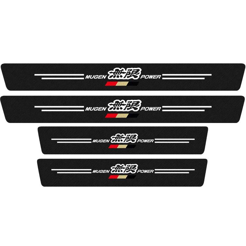 JDM Car Door Sill Protection Sticker Carbon Fiber Decorative Strip for Honda Mugen Power Accord Civic Vezel Crv City Jazz Hrv UH3