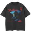 2024 Streetwear Gloomy Castle Graphic Unisex T-Shirt Cotton Washed Black Tshirt Unisex Tops Tees Summer Short Sleeves T Shirt