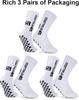 Football Socks Non Slip 3 Pack Sports Grip Socks Men Women Youth White