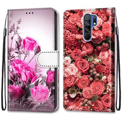 Модный расписной узорный чехол-книжка с ремешком для iPhone Samsung Huawei Honor Xiaomi Redmi OPPO Realme Moto Asus