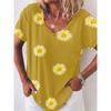 Daisy T-Shirts Flower Floral 3D Print Women Summer V-Neck Short Sleeve T Shirt Y2k Harajuku Streetwear Tees Tops Female Clothing