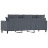 Vidaxl Sofa 3-Osobowa, Ciemnoszara, 180 Cm, Obita Aksamitem