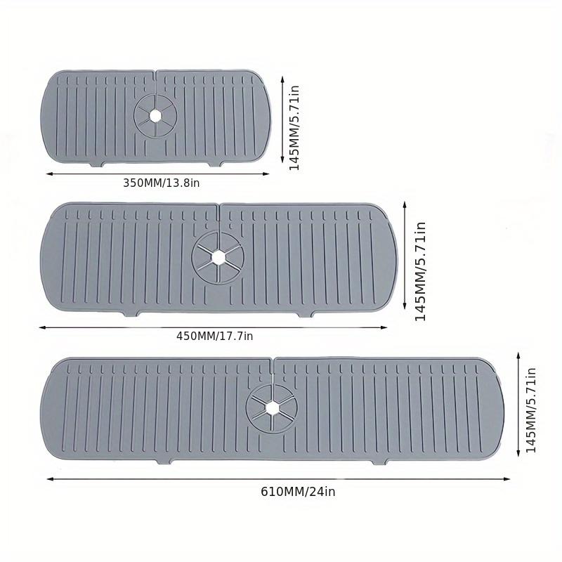 1-3pcs High Quality Silicone Tap Mat,Sink Splash Guard,Kitchen Tap Silicone Drain Mat, Silicone Tap Handle Drip Catcher Tray