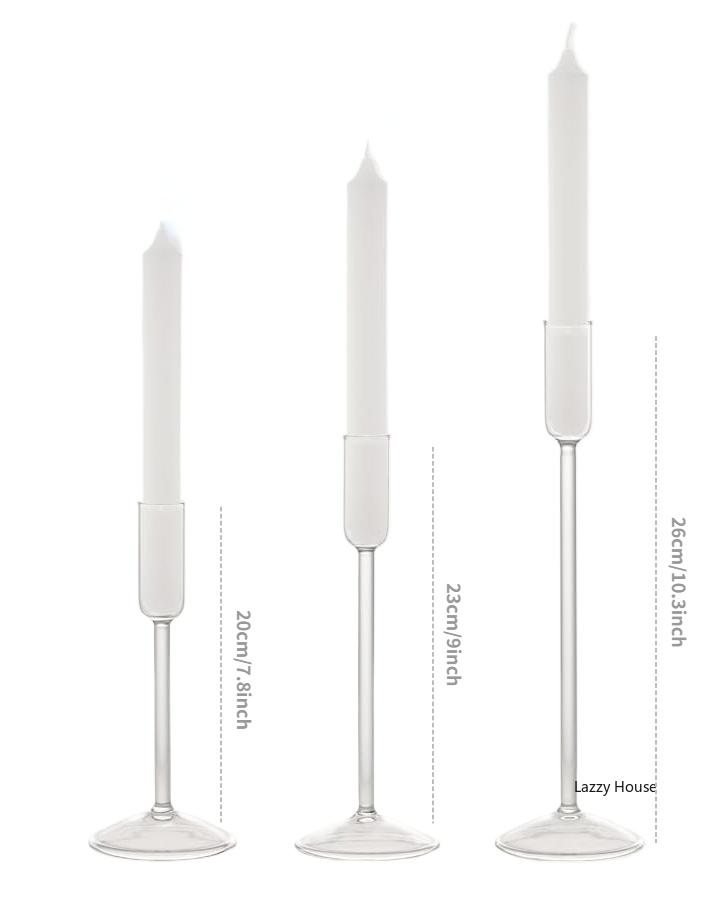 Minimalism Glass Candle Holders for Candlesticks Christmas Events Party Wedding Centerpiece Decorations Home Decor Bulk Set