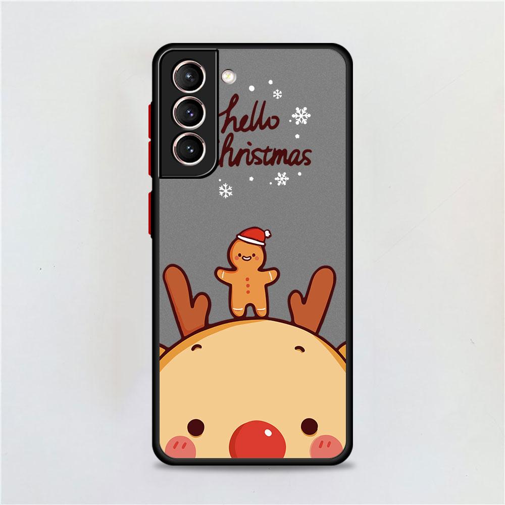 Снежный Рождественский Матовый Чехол Для Samsung Galaxy S22 S20 S21 FE S10 S9 Plus S8 Capa Note 20 Ultra 10 Lite Phone Fundas