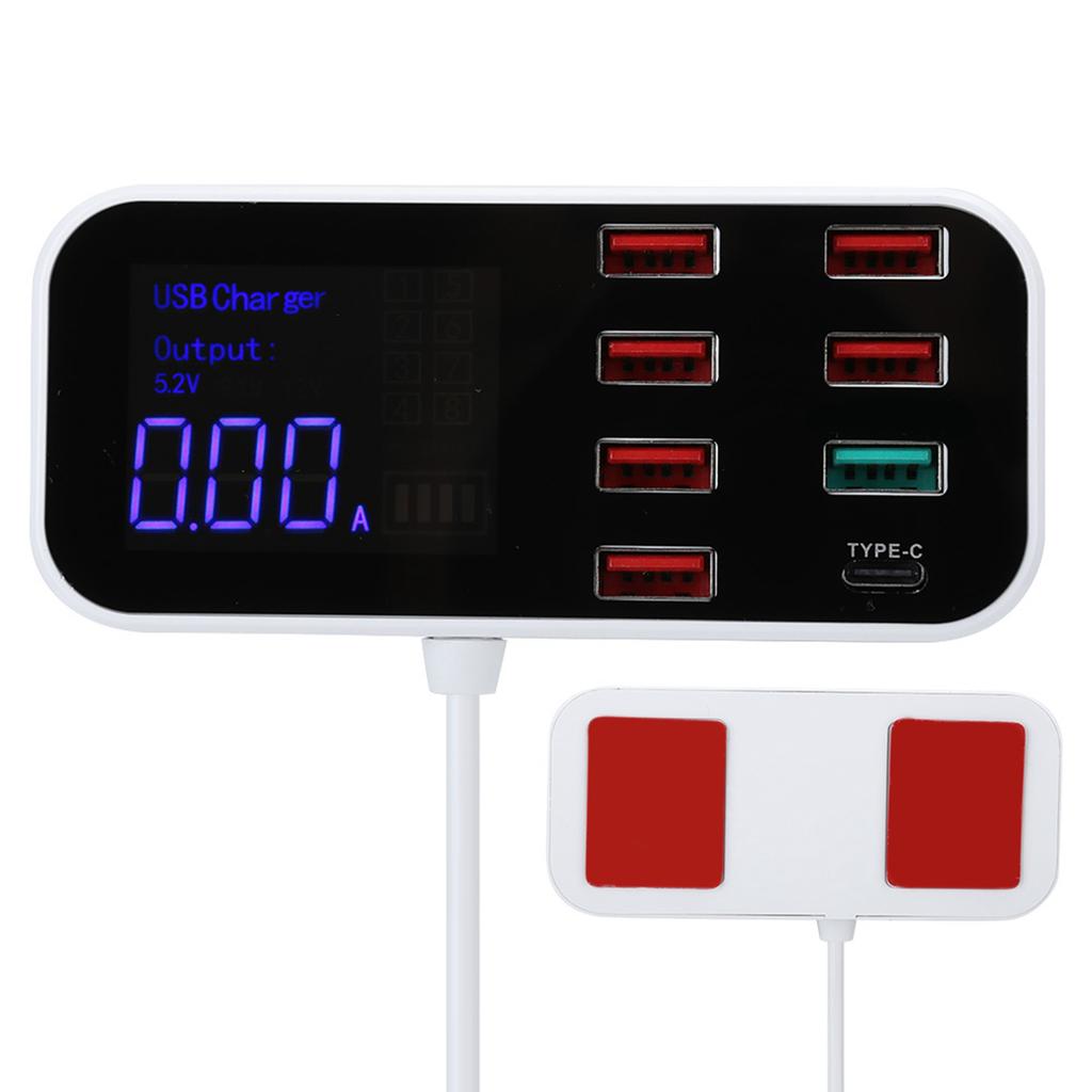 8 Ports Multiple USB Fast Chargers Charging Station Hubs Digital Display for IOS Android