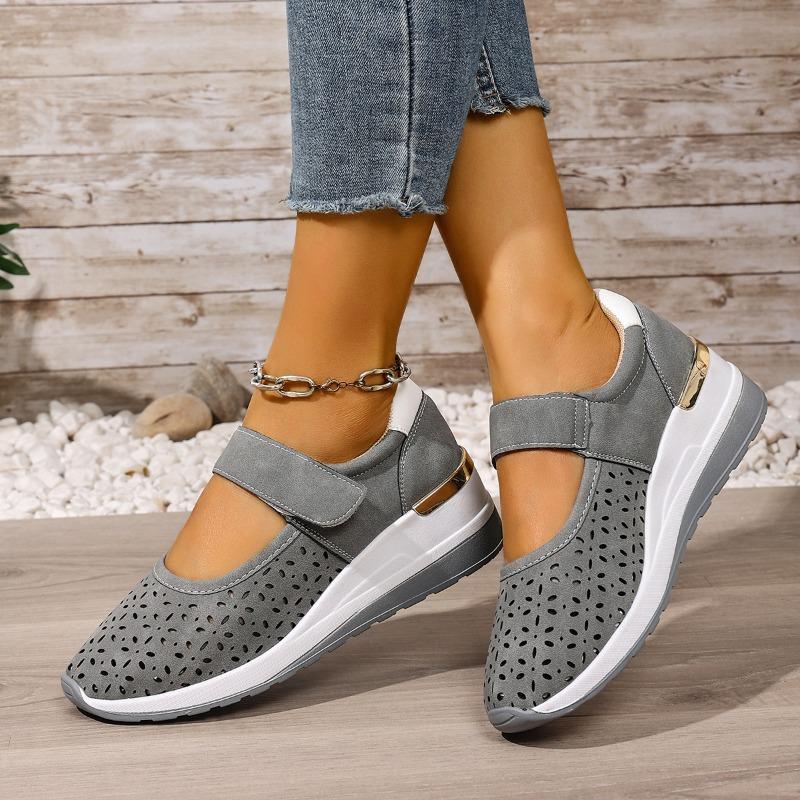 Fashion Hollow-out and Breathable Wrapped-head Single Shoes Women's New Summer Round-toe Shallow-mouth Platform Flat-sole Low-top Shoes