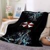 1Pc Resident Evil Umbrella Corporation Flannel Blanket, Soft And Comfortable, Casual Warm, Camping Travel, Christmas, Halloween Xmas Gift S1714