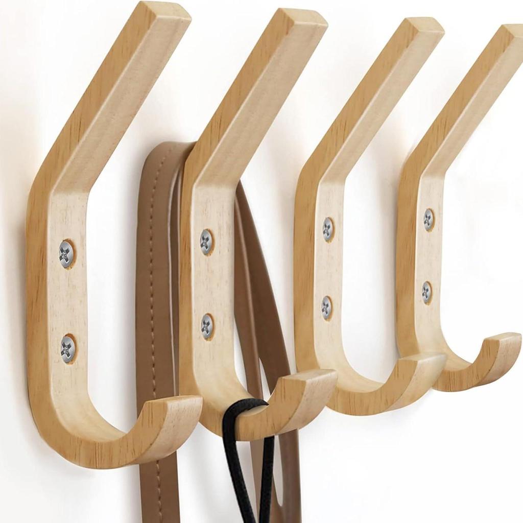 Black Walnut L-Shaped Solid Wood Coat & Hat Hook - Nordic Wall-Mounted Door Hook