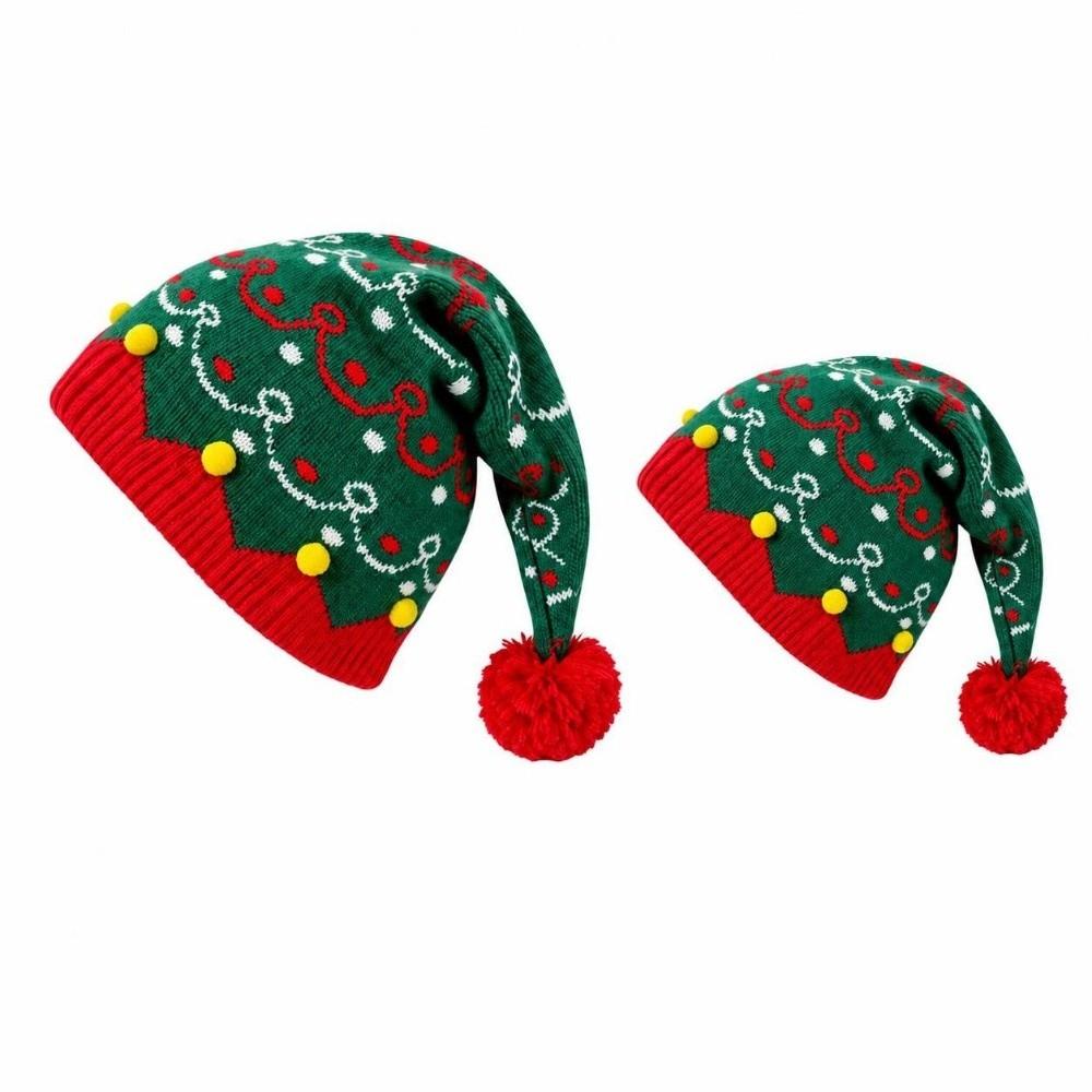 Warm Xmas Baby Beanie Knit Hat Crochet Christmas Tree Santa Hat Adults Children