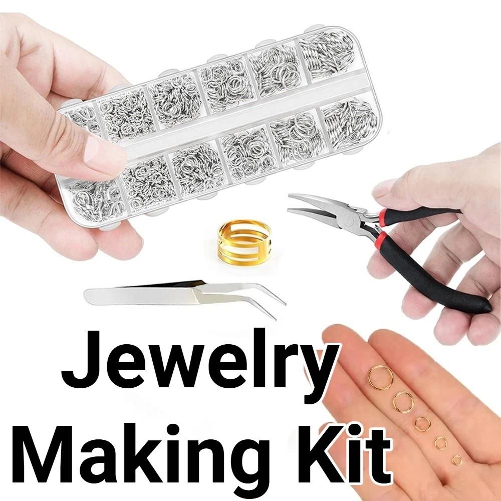Open Jump Rings Jewelry Making Kit 12 Grids Repair Tools Kit Pliers Jewelry Findings Set  Bracelets