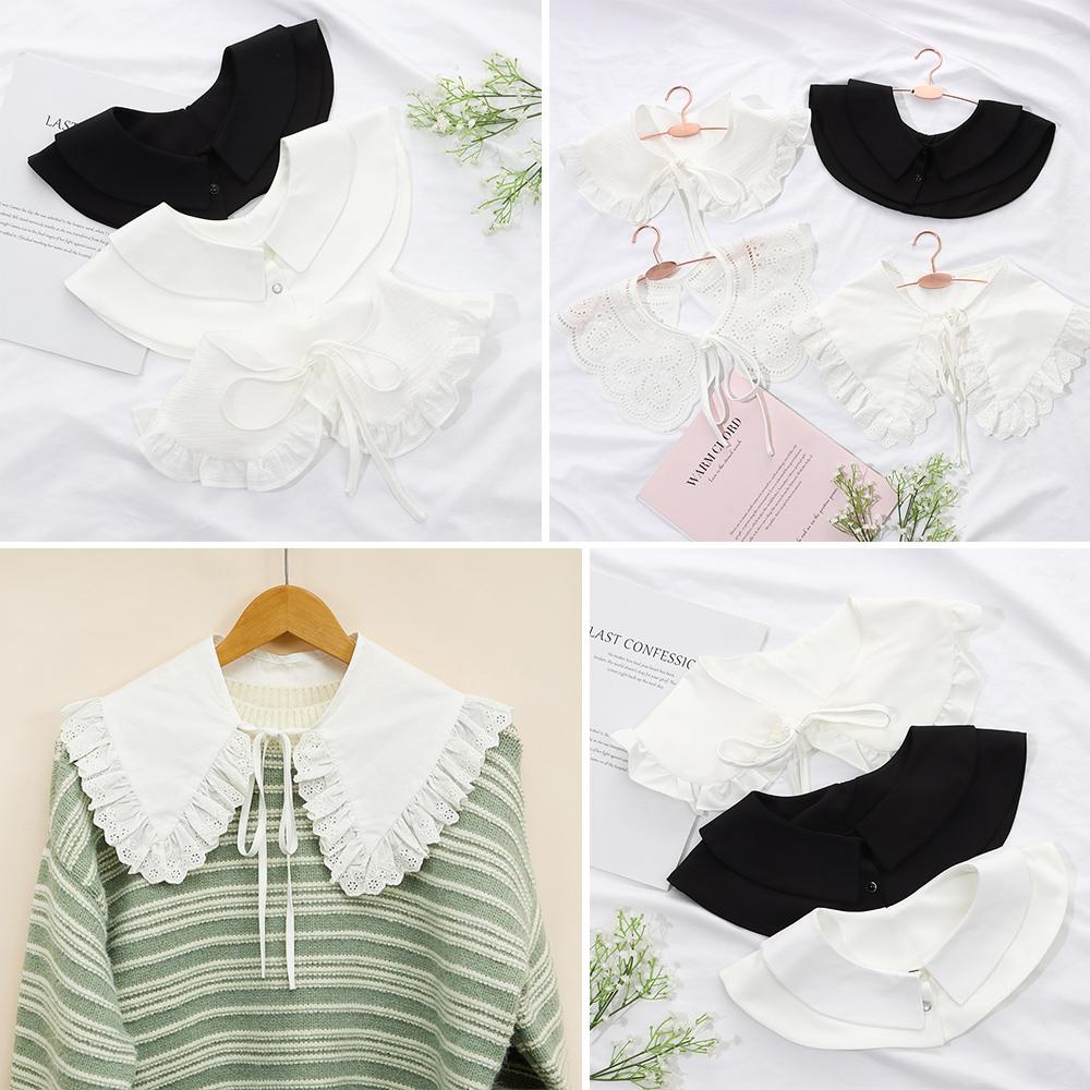Detachable Clothes Accessories Sweet Vintage Fake Collar Shawl Shirt False Tie Lapel Blouse Top