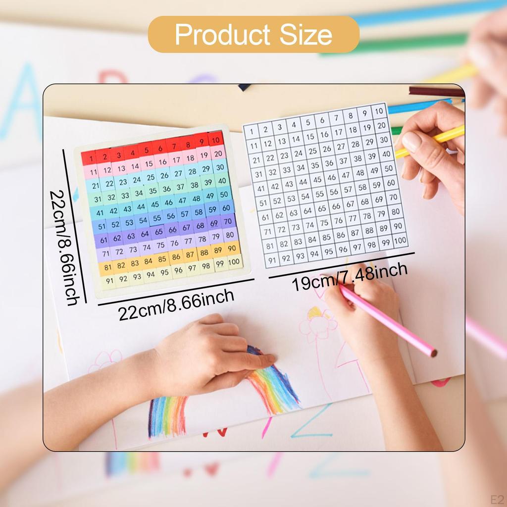 Wooden Hundred Board Toy Preschool Learning Reusable Hand Eye Coordination Children Cognitive