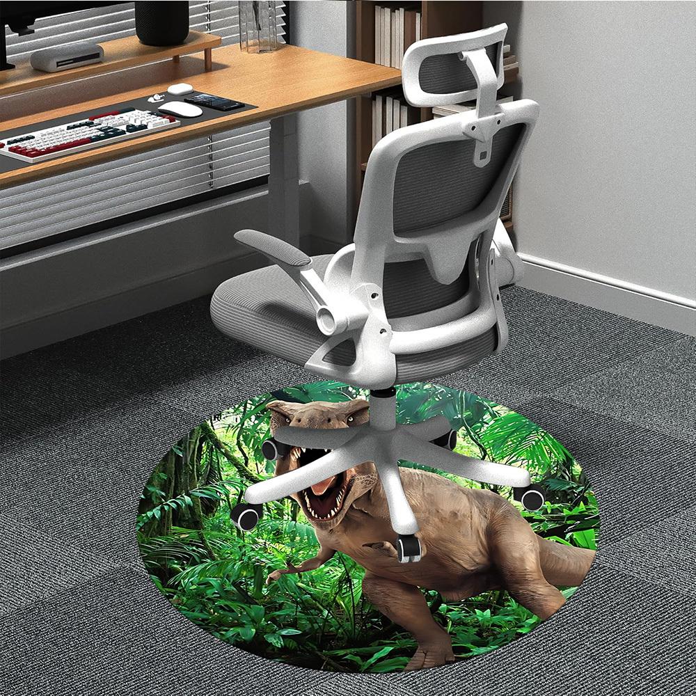 1pc Dinosaur, Prehistoric Chair Carpet for Office, Soft Comfortable Mat For Office, Living Room, Bedroom, Machine Washable Carpet yy251112026