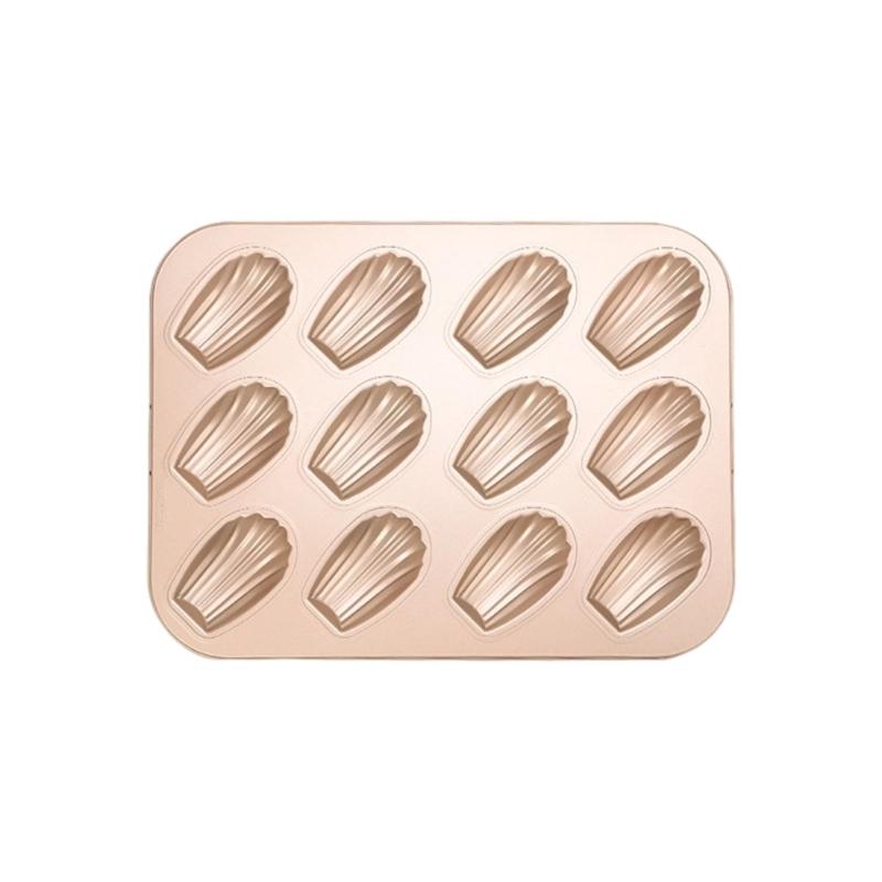 Форма для выпечки мадлен в форме ракушки, 6/12 ячеек, форма для десертов, для быстрой выпечки, углеродистая сталь, антипригарное покрытие, легкая очистка, дизайн